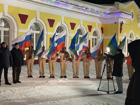 Торжественные проводы на службу в ряды Вооружённых сил России воркутинских призывников.